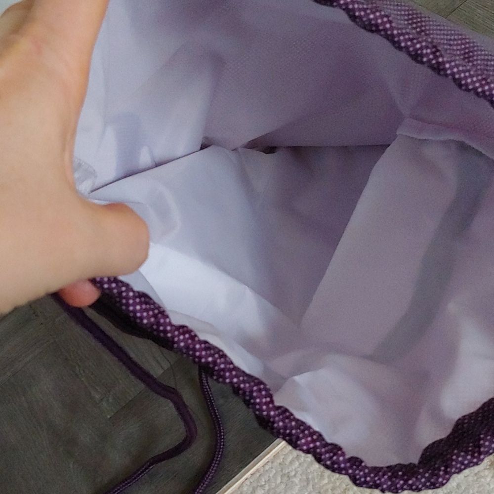 Thirty-One Plum Dot Drawstring Backpack - image 7